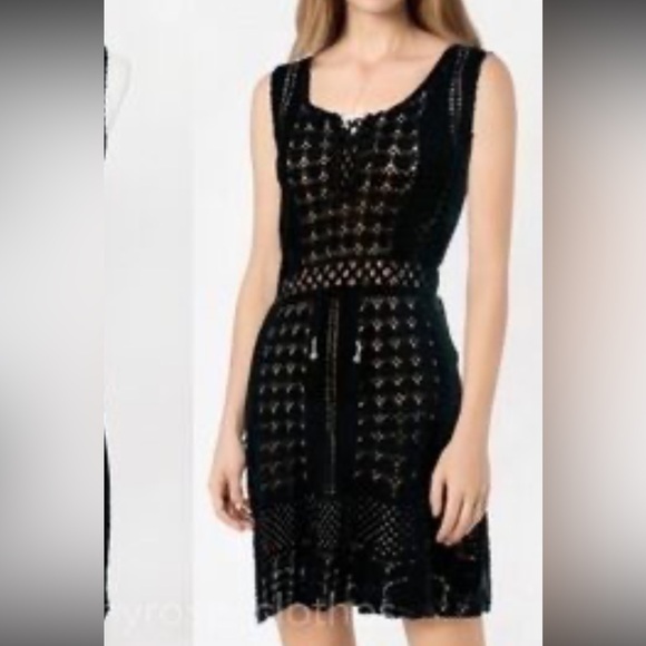 Calypso St. Barth Dresses & Skirts - Calypso St. Barth Black Crochet Dress Sleeveless Scoop Neck